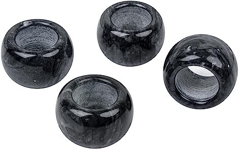 Aisiming Serviettenringe, Marmor-Serviettenhalter für Tischdekorationen, Dieser zarte Stein-Serviettenring ist Besser geeignet für kleine Partys, Familienessen, 4 Sets (schwarz)
