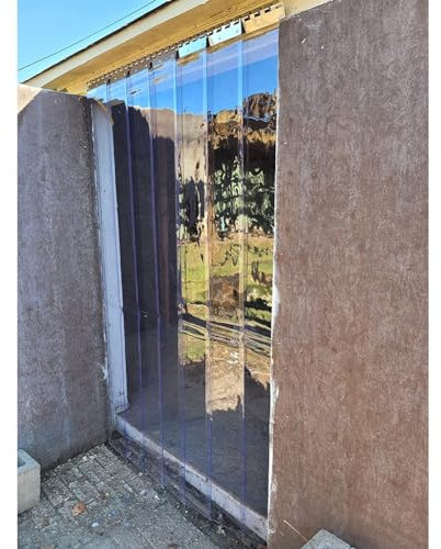 Streifen-Türvorhang-Set, Durchsichtiger PVC-Vorhangstreifen, Kunststoffstreifen-Türvorhang, Lager-, Kühlraum-, Kühl- Und Metzgerei-Industrievorhang ( Farbe : Hellgrün , Größe : 0.75x2.4m/5pcs )