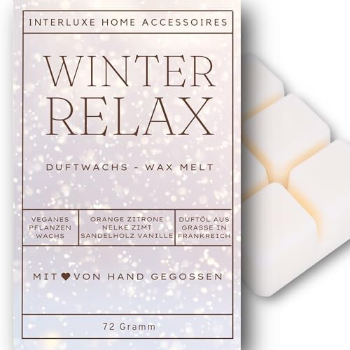 Interluxe Duftwachswürfel Duftwachsblock Duft Duftnote Duftrichtung Winter Relax angenehm duftend Waxmelt 100% pflanzlich Duftwachs Wachs mit Duftöl