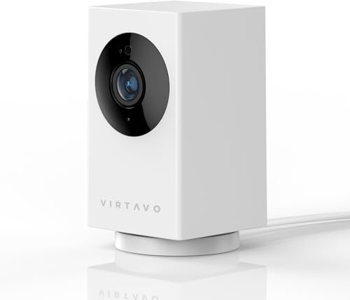 virtavo Z1 Indoor WiFi Security Camera, Baby Monitor, Pet Cam, Home CCTV Wireless 360°, Pan/Tilt, Motion Detection, Night Vision, 2-Way Audio, SD & Cloud Storage