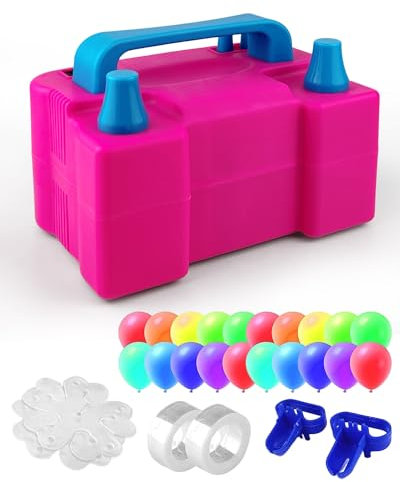 Balloon Pump, 600W Portable Air Balloon Inflator Electric Balloon Pump Electric with Balloon Decorating Strip Kit for Party Wedding Birthday Activities and Festival Decoration