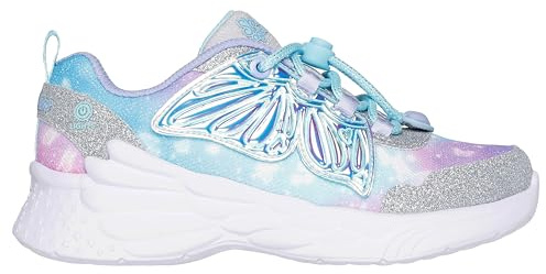 Skechers Mädchen Dream Racer Wing Brites Sneaker, Silber, 32 EU