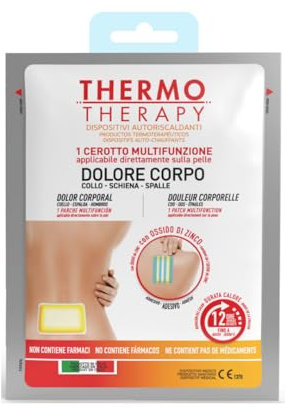 Thermo Therapy Cerotti Dolore Corpo, Collo, Schiena e Spalle, Non Contengono Farmaci, Applicabili Direttamente sulla Pelle, Confezione con 1 Cerotto Multifunzione Autoriscaldante