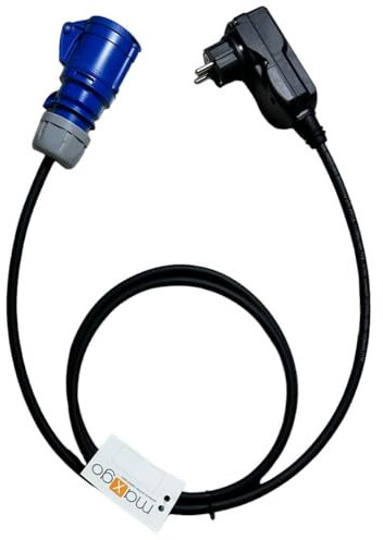 maxgo CEE Verlängerungsadapter Schutzschalter H07RN-F 3G1,5mm² Personenschutzstecker FI Schutzsteck für Außenbereich Anti-Leckagen und Elektro-Schock 2m (FI Schutzstecker auf CEE-Kupplung)