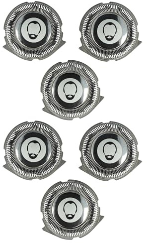vhbw 6x Ersatz-Scherköpfe kompatibel mit Philips S3510 | S3333, S3350, S3510/08, S3510/06, S3310 Elektrorasierer, Schwarz Silber