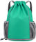 FAVORTALK Sportbeutel MäDchen Turnbeutel Jungen Wasserdicht Rucksack mit Kordelzug Sportrucksack mit Schuhfach Tagesrucksack Trocken-Nass Separat für Schwimmen Volleyball Fußball Grün - JSB030-10