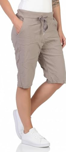 simaranda Damen Bermuda Kurze Hose Shorts für den Strand Sweatpants Sommerhose 8130
