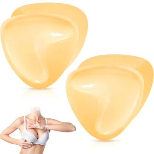 testlili Sticky Bra Pads Inserts, Push Up Bra for Women, Invisible Adhesive Bra Nipple Cover, Double-Sided Sticky Push Up Bra Inserts for Bikini, Evening Gowns, Swimsuit, Sport Bra, 2 Pairs