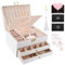 UCAMP Caja Joyero de tres niveles,Joyeros Mujer Organizador,Caja de Joyas de viaje para collares,aretes,pulseras y anillos,con llaves y cerraduras.Adecuado tanto para niñas como para mujeres