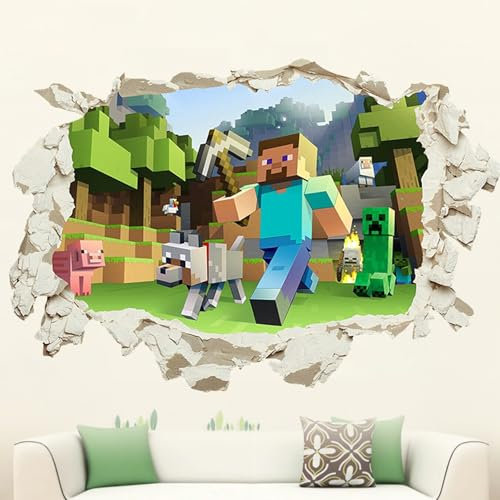 Cartoon Wandaufkleber Kinderzimmer,Videospiel Wandstikcer,Wand Fenster Wandtattoo,Cartoon Wandsticker,Kinderzimmer Schlafzimmer Wanddekoration,Wandsticker für Kinderzimmer