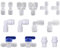 HUAZIZ 14 Stück Universal Anschluss-Set Adapter Fitting Verbindungsstück,RO Water Filter Fitting,für 3/8 Zoll Schlauch, Kühlschrankschlauch,Wasserschlauch (Y + T + I + L Typ + Absperrventil)