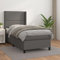 OHOOWOO Boxspringbett mit Matratze Grau 80x200 cm Kunstleder,Boxspringbett mit verstellbarem Kopfteil und Taschenfederkernmatratze für erholsamen Schlaf
