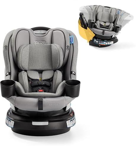 Graco EasyTurn 360 2-in-1 Rotating Convertible Car Seat, 360 Degree Rotating Infant to Toddler Rotating Car Seat, 2 Modes Rear and Forward Facing, Slim Design, Solae