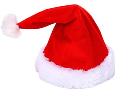 Cexiakong Weihnachtsmütze Singende Tanzende Bewegliche Weichmütze Plüsch Rand Weihnachtsfeier Rote Santa Weihnachtsmann Mütze Weihnachtsmütze Weihnachtsschmuck Warm Mütze Herren Damen Party Weich