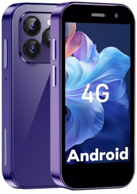 ZOKOE 4G Mini Smartphone Pantalla de 3 Pulgadas 2000 mAh 2.0+5.0 megapíxeles, desbloqueo Facial Teléfono Compacto para niños (Morado, 2GB+16GB)
