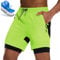 Nepest Mountainbike Hose Herren Kurz MTB Shorts Polster Bike Shorts Herren mit Tasche Radlerhose Neongrün/Schwarz,L
