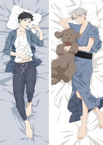 JNLIFT Anime Kissenbezug für Yuri!!! on Ice,Anime Pillowcase Hochwertiges Full-Body Umarmungskissen Bezug,Body Kissenbezug Seitenschläferkissen Bezug,Peachskin-40x120CM