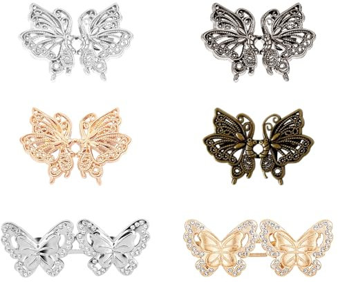 TRKETK 6 Pièces Bouton de Taille Papillon Serre Taille Pantalon Pinces à Boutons Papillon Réglables et Amovibles Boutons de Jeans pour Amples Jupe Pantalon Jean Accessoires Vestimentaires