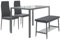 Vicco Esstisch-Set Grand, Grau, 120 x 70 cm 4-teiliges Set