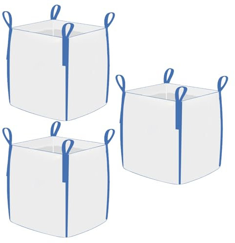Big Bag – Sac pour gravats, déchets de jardin, bois, sable – 90 x 90 x 100 cm, capacité de charge 1000 kg, ouvert, fiable