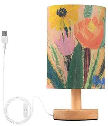 KLL Lampade da comodino Piccola Lampada da Tavolo Luminoso Cactus Fiore Girasole Pesca Lampade per Ragazze Agriturismo