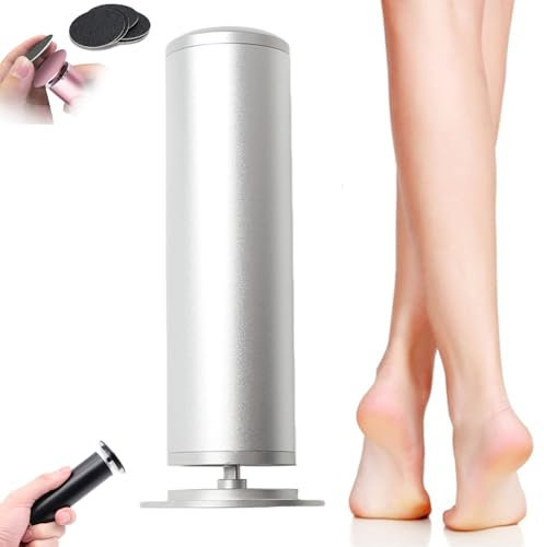 Footglow, Fussweich, Fuss Weich 2.0, Fußpflege, Pediküre Fußfeile, mit 60 PCS Ersatzschleifpapier füR Frauen & MäNner Tote Rissige Harte Haut (Silber)