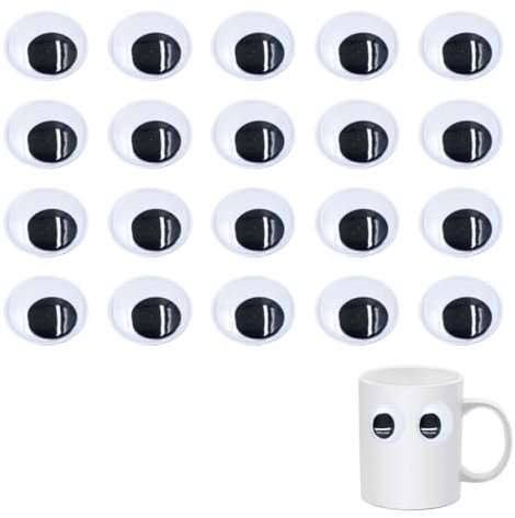 OUDQFCJ 20 Stück Wackelaugen Selbstklebend Groß,40mm Kulleraugen Selbstklebend,Klebeaugen Selbstklebend,Augen Zum Basteln,Große Wackelaugen,Klebe Augen Zum Aufkleben,für DIY Handwerk Dekoration