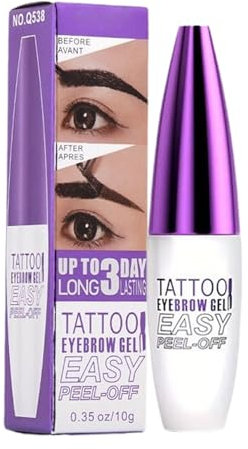 Peel of Tattoo Brow Gel - Tinte Gel De Cejas | Geles De Cejas De Tatuajes Duraderos | Mancha De Cejas Temporal A Prueba De Manchas E Impermeable Para Cejas Más Llenas De Aspecto Natural