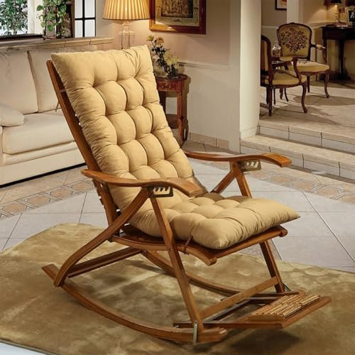 Generisch Liegenauflage Hochlehner Auflagen Polsterauflagen für Gartenstuhl Weich Bequem Gartenstuhlauflage Kissen für Rattanmöbel und Gartenstuhl Hochlehner Auflage - Indoor/Outdoor (Kahki)