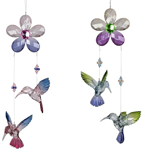 formano 2er Set Girlande Blume mit 2 Kolibris 28cm