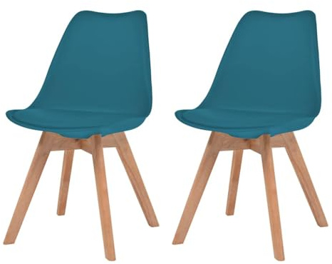 KTHLBRH Esszimmerstühle mit ergonomischem Sitz und gebogener Rückenlehne, bequeme Küchenstühle mit Kissen aus Kunstleder und Massivholzbeinen, Set mit 2 Stühlen