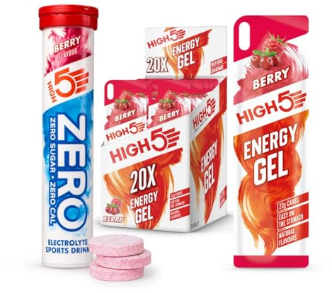 HIGH5 Hydration & Energy Bundle – Zero Electrolyte Tablets (Berry, 20) + Energy Gels (Berry, 20x40g) – Sugar Free Hydration, Vitamin C & Caffeine-Free Fuel for Endurance Performance