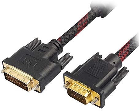 F67B 1,5m DVI 24+5 Stecker auf VGA 15pin Stecker Kabel Adapter PC Laptop Monitor