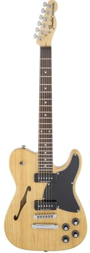 Fender Jim Adkins JA-90 Thinline Telecaster E-Gitarre, mit 2 Jahren Garantie, Natur, Laurel Griffbrett