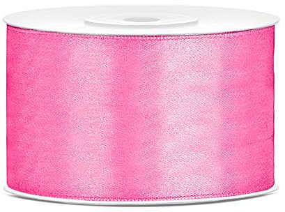DaLoKu Satinband 6/12/25/38/50/100mm x 25m Geschenkband Schleifenband, Größe: 38mm x 25m, Farbe: Pink