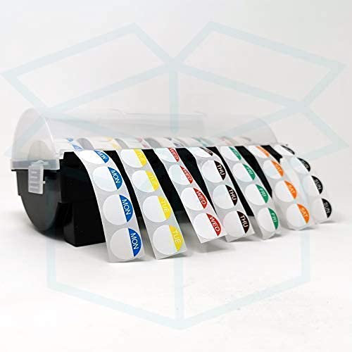 We Can Source It Ltd - Food Label Colour Coded Day Dots Full Week 1000 Stickers per Day | Food Rotation Labels with Day Dot Dispenser for Commercial Kitchen, Restaurants and Catering Outlets