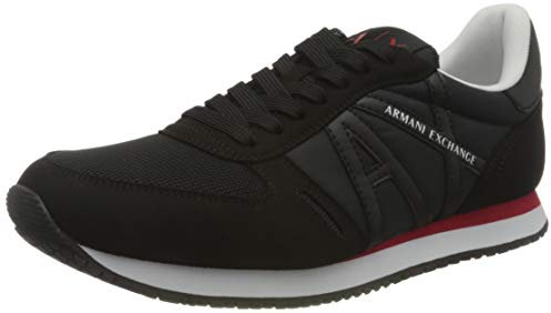 Armani Exchange Herren Rio Side Logo Sneaker, Full Black, 42 EU