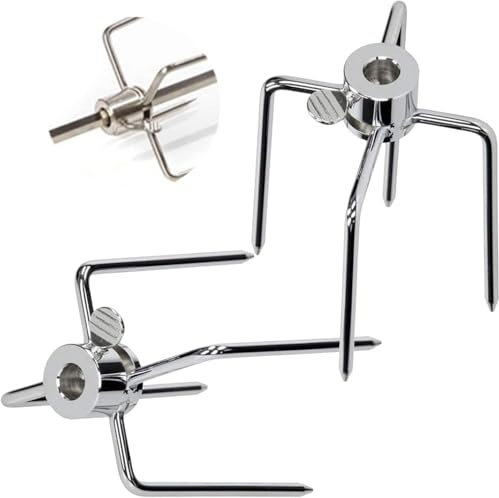 Kosmosta Lot de 2 fourchettes à viande en acier inoxydable robuste pour rôtisserie BBQ pour tiges de rôtisserie carrées de 5/16
