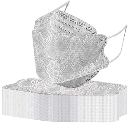 50 Stück Mundschutz Erwachsene 3D Fisch-Form Einweg Mund und Nasenschutz 4 Lagige Bunt Farbig Druck Halstuch Masken Staubdicht Atmungsaktiv Bedeckung Bandana Schals für Damen Herren (Z03)