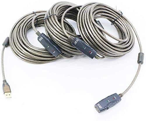 PASOW Cavo di prolunga USB 2.0 da maschio A a femmina A ad alta velocità, 480 Mbps (30 metri con luce a LED)