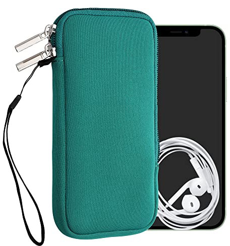 kwmobile Handytasche für Smartphones XXL - 7 - Neopren Handy Hülle Petrol - Handy Tasche 17,7 x 8,5 cm Innenmaße