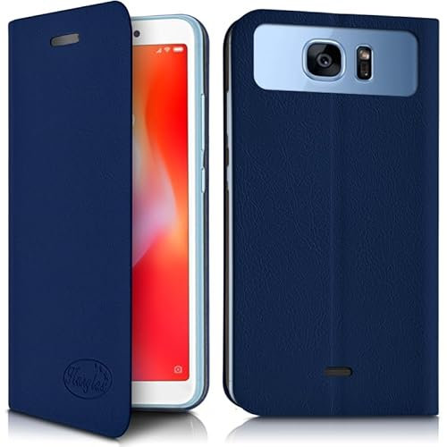 KARYLAX - Etui à Rabat Couleur Bleu (Ref.1-A) pour Smartphone Logicom Le Wave