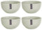YöL Set of 4 Food Bowls Embossed Stoneware Green Dinnerware Soup Cereal Dining Kitchen Dishwasher and Microwave Safe