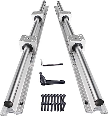 CNCMANS Rails Linéaire Guide 2 SBR25-1500mm Rail de Glissière Linéaire Axe de Guidage Linéaires + 4 SBR25UU Blocs de Roulement, Rails et Roulements Linéaires pour les machines dautomatisation