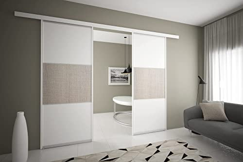 Alucabina - Porta scorrevole esterno vano a 2 ante SU MISURA. Larghezza vano 190 cm - altezza vano 280 cm