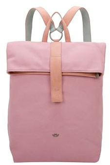 Fritzi Izzy03 Canvas Leo Rucksack Baumwollmix Damen City vegan verstellbare Träger Leoprint 40 x 30,5 x 18 cm – Rosa, Grün