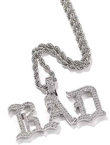 Benutzerdefinierte Old English Name Halskette personalisierte Iced Out Anhänger Kette benutzerdefinierte Skript Initial Namensschild Halsketten Hip Hop Diamantkette Anhänger Halskette für Männer