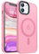 CANSHN Magnetisches Hülle Kompatibel mit iPhone 11 [Quadratischen Kanten] Kompatibel mit MagSafe Kabellosem Laden (Rosa)