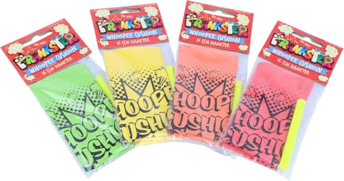 Whoopee Cushion Prank Toy for Kids & Adults Pack of 4 Funny Fart Noise Maker Trick Classic Party Joke Gift 16.5cm Self-Inflating Farting Cushion for Birthday Parties, Halloween & Office Fun