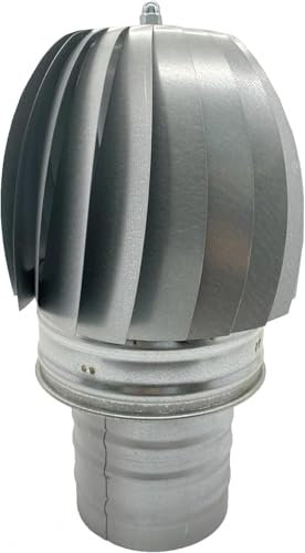 Sombrero Chimenea Extractor de Humo Giratorio de Viento en Acero Galvanizado, capuchón chimenea giratorio para salida de humo (120MM)